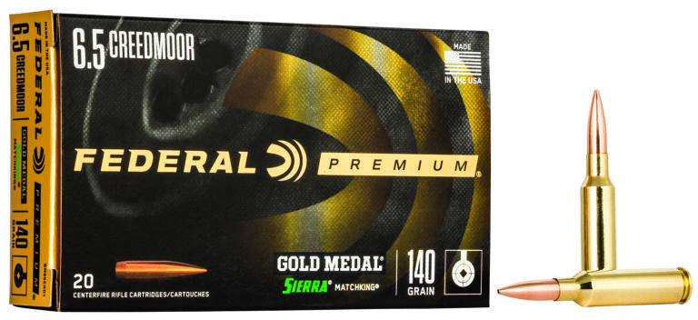 Federal GM65CRD1 Premium Gold Medal 6.5Creedmoor 140gr Sierra MatchKing BTHP 20 Per Box/10 Case