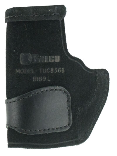 Galco TUC836B Tuck-N-Go 2.0 IWB Black Leather UniClip/Stealth Clip Fits Ruger LCP II/Ruger LCP Max Ambidextrous