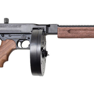 Thompson T1DH 1927A-1 Deluxe 45 ACP Caliber with 18" Barrel, 10+1 Capacity (Drum), Color Case Hardened Metal Finish, American Walnut Wood Stock Grip Right Hand