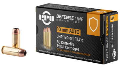 PPU PPD10 Defense  10mmAuto 180gr Jacketed Hollow Point 50 Per Box/10 Case