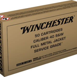 Winchester Ammo SG40W Service Grade  40S&W 165gr Full Metal Jacket Flat Nose 50 Per Box/10 Case