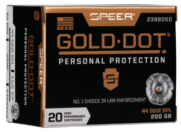 Speer 23980GD Gold Dot Personal Protection 44S&WSpl 200gr Hollow Point 20 Per Box/10 Case