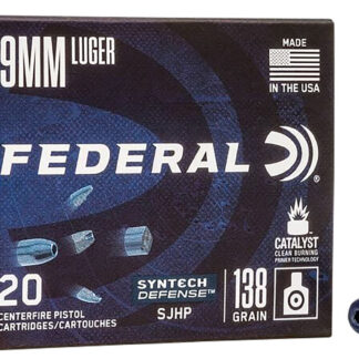 Federal S9SJT1 Syntech Defense 9mmLuger 138gr Segmented Jacketed Hollow Point 20 Per Box/10 Case