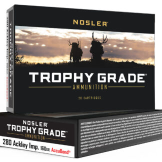 Nosler 60076 Trophy Grade  280Ackley Improved 160gr Nosler AccuBond 20 Per Box/10 Case