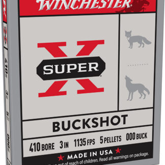 SUPER-X BUCKSHOT 410 BORE SHOTGUN AMMO SUPER-X 410 BORE 3'' 5 PELLETS #000 BUCKSHOT SHOT 5/BOX
