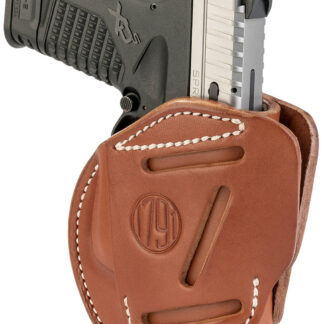 1791 Gunleather 3WH4CBRA 3-Way  IWB/OWB Size 04 Classic Brown Leather Belt Loop Fits Walther PPS Fits Taurus G2C Fits Springfield XD/XDS Ambidextrous Hand