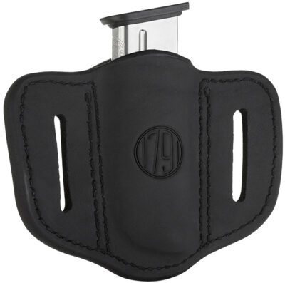 1791 Gunleather MAG11SBLA MAG1.1 Single Mag Holster Stealth Black Leather Belt Slide Compatible w/ Single Stack Ambidextrous