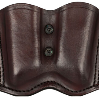 1791 Gunleather MAGF22SBRA MAG-F Double Mag Holster Signature Brown Leather Belt Slide Compatible w/ Double Stack Ambidextrous
