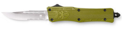 CobraTec Knives SODCTK1SDS CTK-1 Small 2.75″ OTF Drop Point Part Serrated D2 Steel Blade/OD Green Aluminum Handle Features Glass Breaker Includes Pocket Clip
