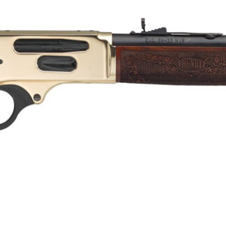 Henry H02435 Side Gate  Full Size 35 Rem 5+1 20" Blued Steel Barrel, Brass Polished Drilled & Tapped Brass Receiver, American Walnut Fixed Stock, Right Hand