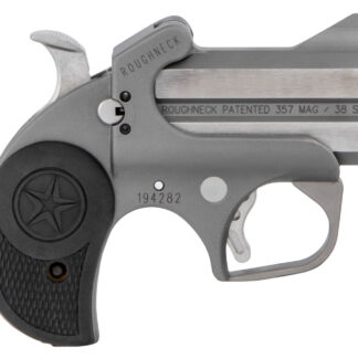 Bond Arms BARN Roughneck  38 Special/357 Mag 2 Shot 2.50" Rough Matte Stainless Steel Barrel & Frame, Black Rubber Grips