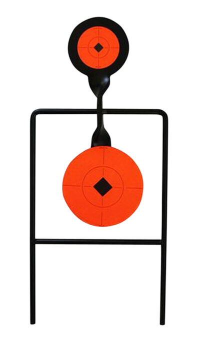 Birchwood Casey 46344 World of Targets Super Double Mag Spinner 4.50″/6″ Handgun Black/Orange Steel Circle w/Crosshair & Diamond 0.37″ Thick Standing
