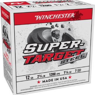 SUPER TARGET 12 GAUGE 2-3/4'' #7 SHOT SHOTGUN AMMO SUPER TARGET 12 GAUGE 2-3/4'' 1-1/8 OZ #7 SHOT 25/BOX