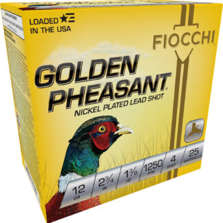 GOLDEN PHEASANT 12 GAUGE AMMO GOLDEN PHEASANT 12 GAUGE 2-3/4'' 1-3/8OZ #4 SHOT 25/BOX