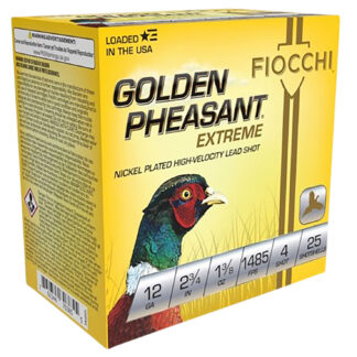 GOLDEN PHEASANT EXTREME 12 GAUGE 2-3/4'' SHOTGUN AMMO GOLDEN PHEASANT EXTREME 12 GAUGE2-3/4'' 1-3/8OZ #4 SHOT25/BOX