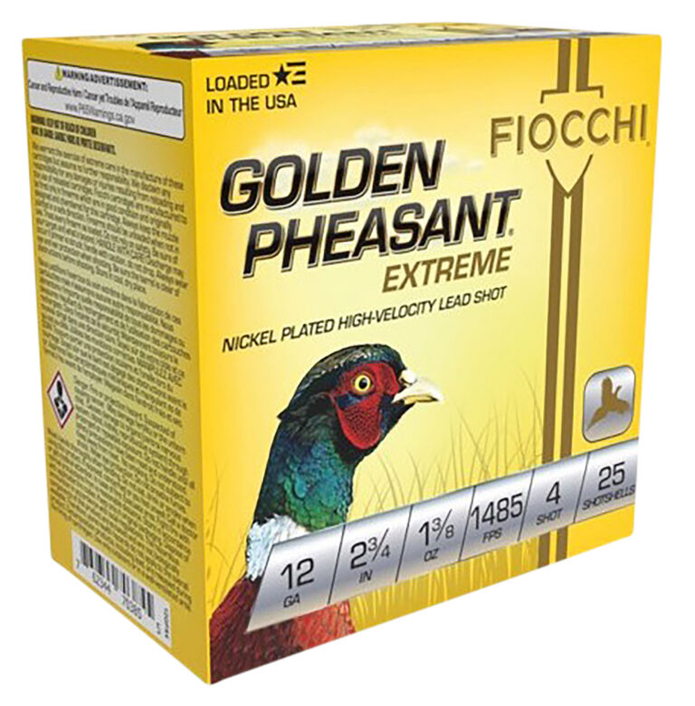 GOLDEN PHEASANT EXTREME 12 GAUGE 2-3/4'' SHOTGUN AMMO GOLDEN PHEASANT EXTREME 12 GAUGE2-3/4'' 1-3/8OZ #4 SHOT25/BOX
