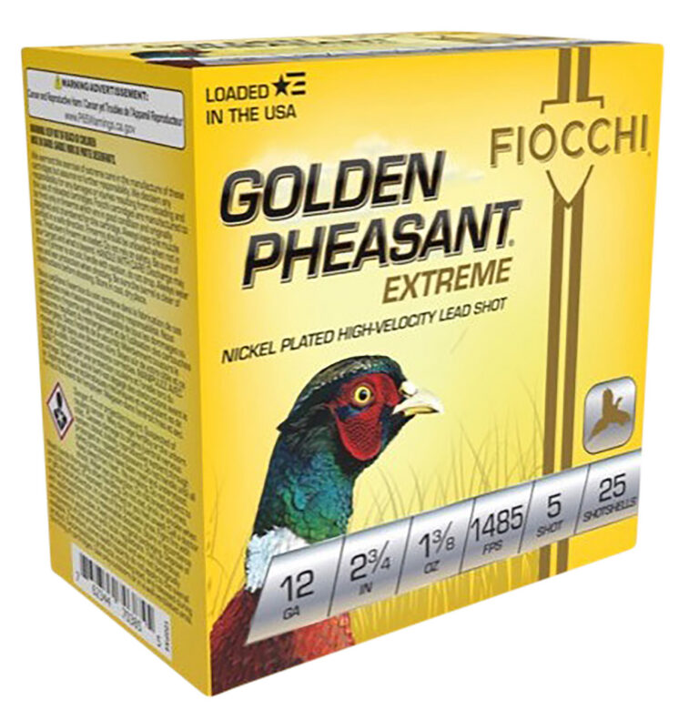 GOLDEN PHEASANT EXTREME 12 GAUGE 2-3/4'' SHOTGUN AMMO GOLDEN PHEASANT EXTREME 12 GAUGE2-3/4'' 1-3/8OZ #5 SHOT25/BOX