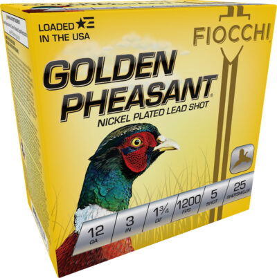 Fiocchi 12ga 3in Golden Pheasant #5 GOLDEN PHEASANT 12 GAUGE 3” 1-3/4OZ #5 SHOT 25/BOX