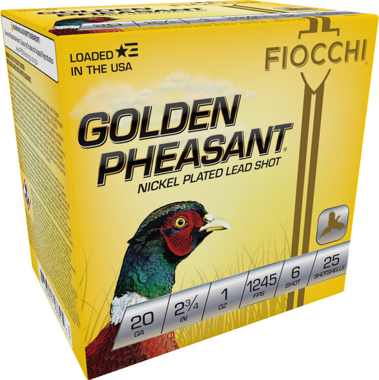 GOLDEN PHEASANT 20 GAUGE 2-3/4'' #6 SHOT SHOTGUN AMMO GOLDEN PHEASANT 20 GAUGE 2-3/4'' 1OZ #6 SHOT 25/BOX