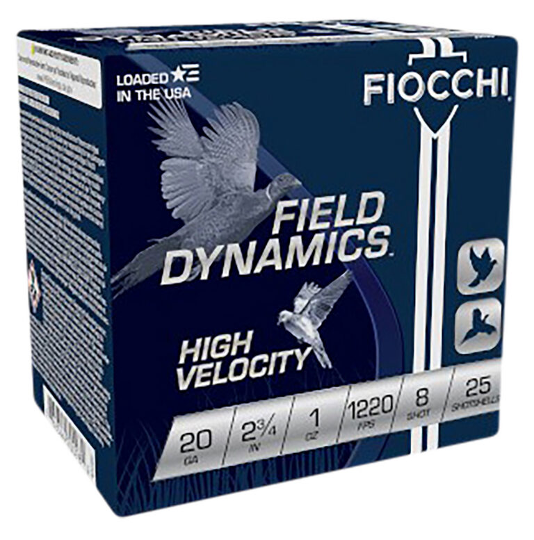 FIOCCHI UPLAND GAME LOAD 20 GAUGE SHOT SHELLS UPLAND GAME 20 GAUGE 2-3/4'' 1OZ #8 SHOT 25/BOX