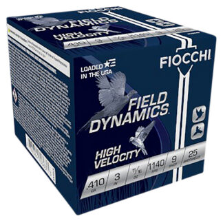 Fiocchi 410HV9 Field Dynamics High Velocity 410Gauge 3" 11/16oz 9Shot 25 Per Box/10 Case