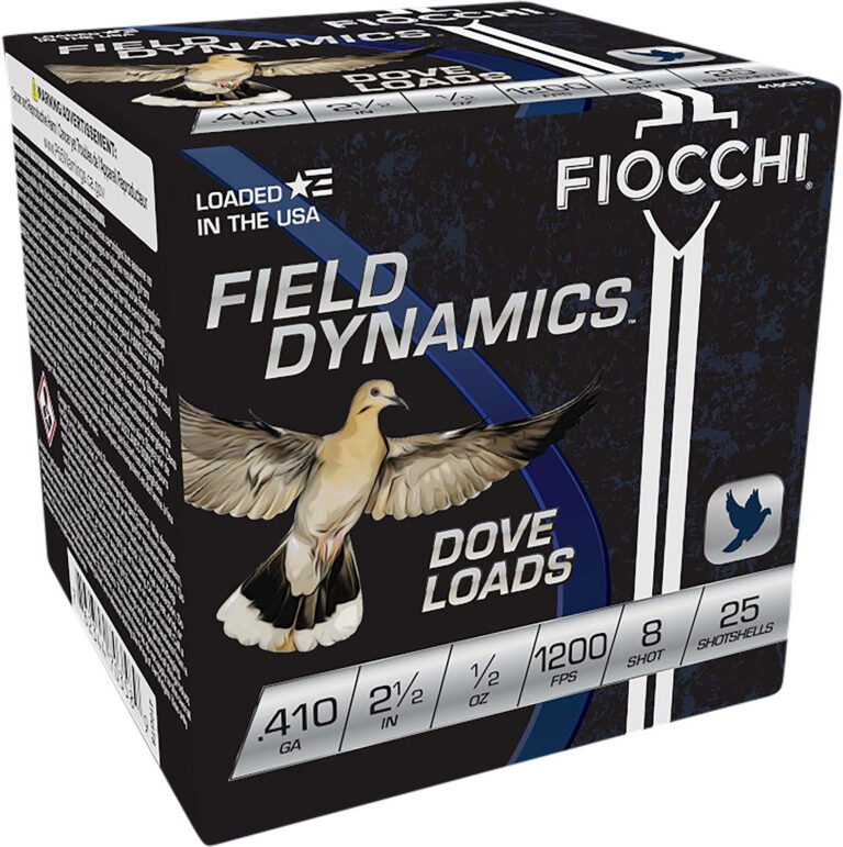 Fiocchi SD Ammo .410 Bore 2-1/2'' 1/2oz #8 Shot 25/bx DOVE & QUAIL 410 BORE 2-1/2'' 1/2OZ #8 SHOT 25/BOX