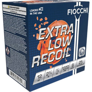 Fiocchi 1278OZ8 Exacta Target Low Recoil Trainer 12Gauge 2.75" 7/8oz 8Shot 25 Per Box/10 Case