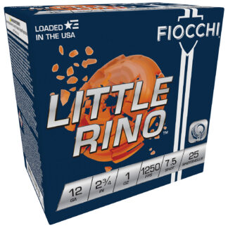 LITTLE RINO 12 GAUGE 2-3/4'' #7.5 SHOT SHOTGUN AMMO LITTLE RINO 12 GAUGE 2-3/4'' 1OZ #7.5 SHOT 25/BOX