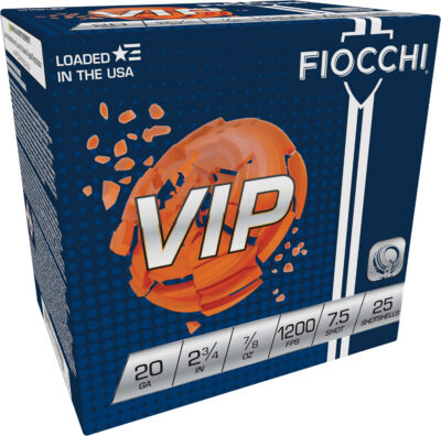 Fiocchi 20VIP75 Exacta Target VIP 20Gauge 2.75″ 7/8oz 7.5Shot 25 Per Box/10 Case
