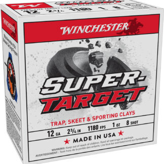 SUPER TARGET 12 GAUGE 2-3/4'' 1oz #8 SHOT SHOTGUN AMMO SUPER TARGET 12 GAUGE 2-3/4'' 1 OZ #8 SHOT 25/BOX
