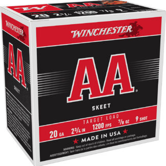 AA 20 GAUGE 2-3/4'' #9 SHOT SHOTGUN AMMO AA 20 GAUGE 2-3/4'' 7/8 OZ #9 SHOT 25/BOX