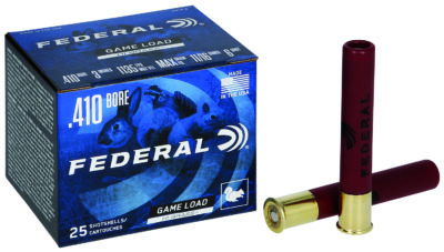 GAME LOAD UPLAND HI-BRASS 410 BORE 3'' #6 SHOT SHOTGUN AMMO GAME LOAD UPLAND HI-BRASS 410 BORE 3'' 11/16OZ #6 SHOT 25/BOX