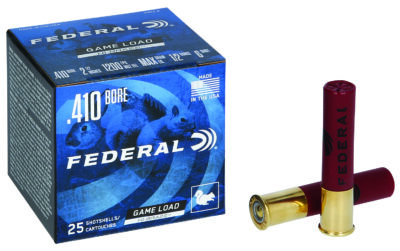 GAME-SHOK UPLAND-GAME AMMO 410 BORE 2-1/2'' 1/2 OZ #6 SHOT GAME LOAD UPLAND HB 410 BORE 2-1/2'' 1/2OZ #6 SHOT 25/BOX