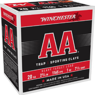 AA HEAVY TARGET 20 GAUGE SHOTGUN AMMO AA SPORTING CLAYS 20 GAUGE 2-3/4'' 1OZ #7.5 SHOT 25/BOX