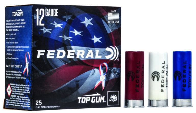 Federal TGL12US8 Top Gun Special Edition Red, White & Blue 12Gauge 2.75" 1 1/8oz 8Shot 25 Per Box/10 Case