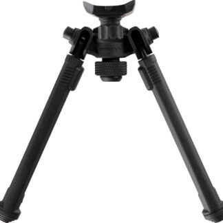 Magpul MAG1075-BLK Bipod  made of Aluminum with Black Finish, Sling Stud Attachment, 6.30-10.30" Vertical Adjustment, & Rubber Feet for AR-Platform