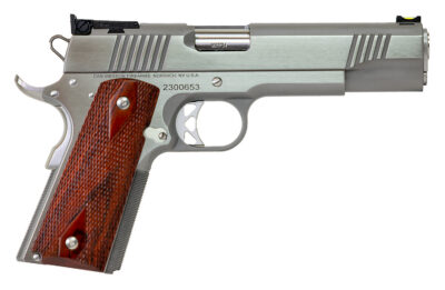 Dan Wesson 01943 Pointman  45 ACP Caliber with 5″ Barrel, 8+1 Capacity, Overall Stainless Steel Finish, Beavertail Frame, Serrated Brushed Slide & Cocobolo Grip