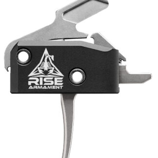 Rise Armament RA434SLVRAWP RA-434 High Performance Single-Stage Flat Trigger with 3.50 lbs Draw Weight & Black/Silver Finish for AR-Platform