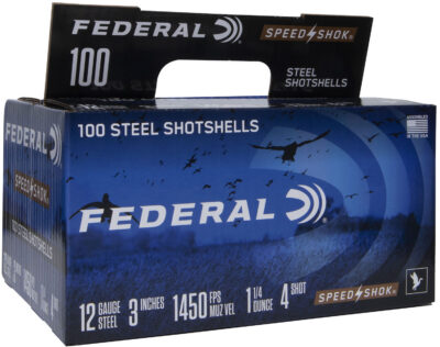 Federal WF1421004 Speed-Shok  12Gauge 3″ 1 1/4oz 4Shot 100 Per Box/2 Case