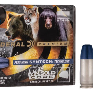 Federal P45SHC1 Premium  45ACP+P 240gr Solid Core Synthetic Flat Nose 20 Per Box/10 Case