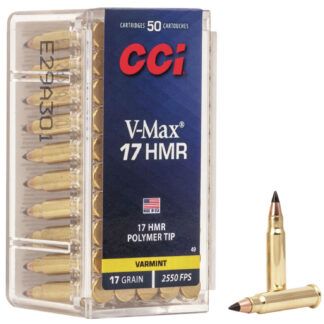 CCI Varmint Rimfire Ammo 17 HMR 17 gr. V-Max Polymer Tip 50 rd.