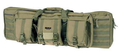 Rukx Gear ATICT42DGG Tactical Double Gun Case 42″ Water Resistant Green 600D Polyester w/ Non-Rust Zippers Reinforced Velcro & Adjustable Back Straps