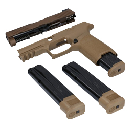 X-CHANGE CONVERSION KIT P320C TO P320-M18 3.9'' CONFIGURATON X-CHANGE KIT P320C-M18 3.9'' 9MMLUGER (1)17RD(2)21RD MAG COY
