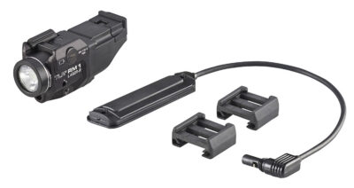 Streamlight 69445 TLR-1 RM w/Laser Black Anodized Aluminum, 500 Lumens White LED Bulb/Red Laser, 210 Meters Beam, Picatinny Rail Mount