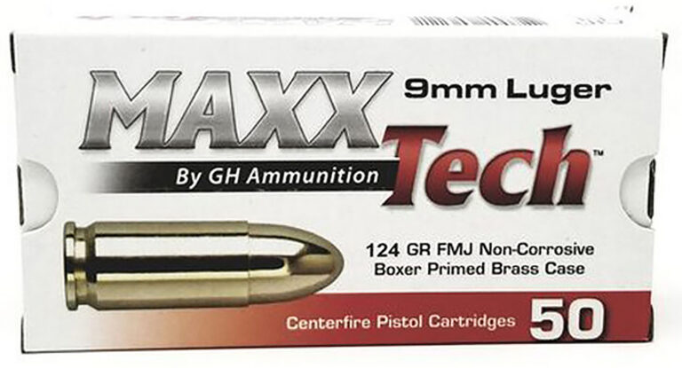 MAXXTech Pistol Ammo 9mm 124 gr. FMJ 50 rd.
