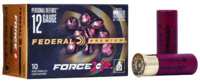 Federal Premium Personal Defense Shotgun Ammo 12 ga. 2.75 in. 9 Pellets Force X2 00-Buck 10 rd.