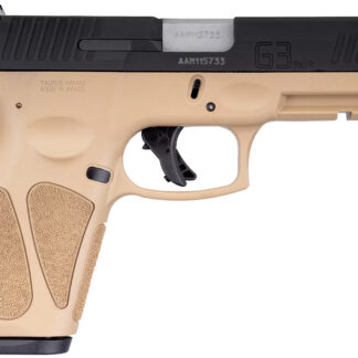 Taurus 1G3B941T15 G3  9mm Luger 15+1 4" Matte Stainless Steel Barrel, Matte Black Tenifer Cerakote Serrated Alloy Steel Slide, Tan Polymer Frame w/Picatinny Rail, Tan Polymer Grip, Right Hand
