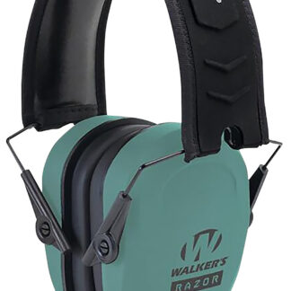 Walker's GWPRSMPASTL Razor Slim Passive Muff 27 dB Over the Head Teal/Black Polymer