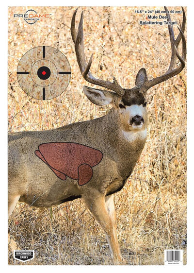 Birchwood Casey 35402 Pregame  Mule Deer Paper Target 16.50″ x 24″ 3 Per Pkg