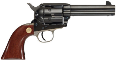 Cimarron MP410B1401 Pistoleer  45 Colt (Long Colt) 6 Shot 4.75″ Blued Stainless Steel Barrel, Blued Cylinder, Blued Steel Frame, Walnut Grip, Exposed Hammer